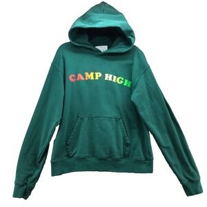 Camp High Hoodie Sweatshirt Unisex Adult Medium Green Graphic Pullover Active